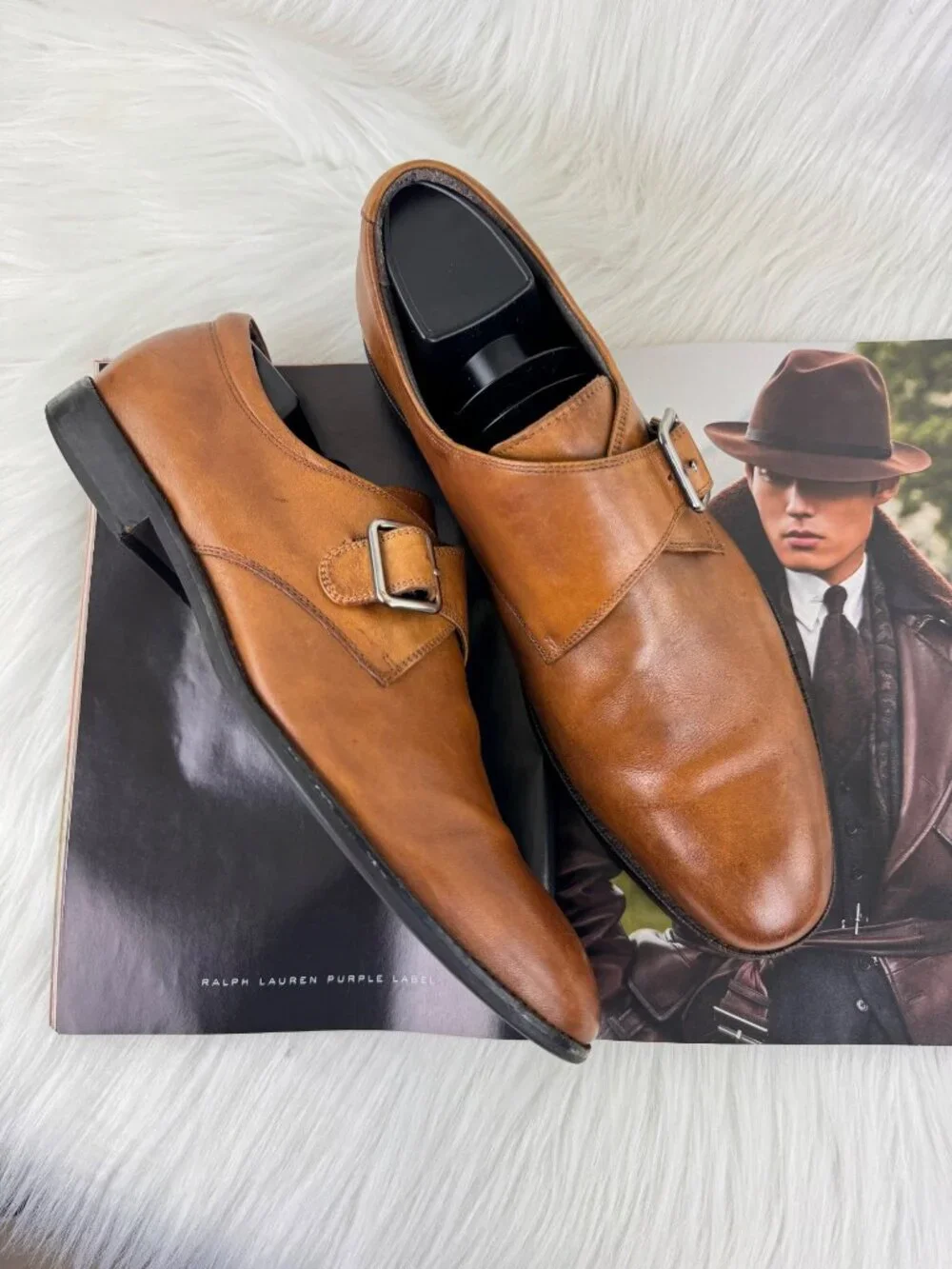 Joseph Abboud Dixon Single Monk Strap Dress Shoes Loafers Sz US 9.5 Light Brown